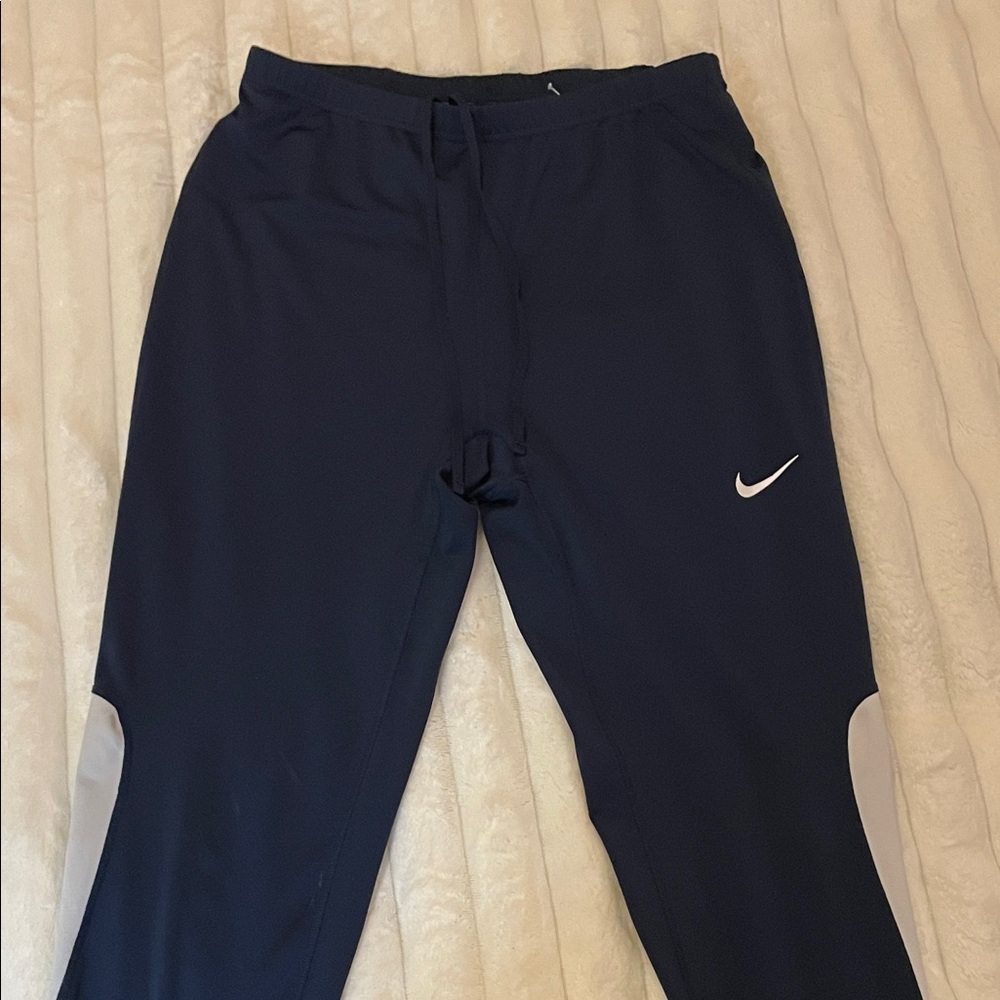 Nike Dark Blue Athletic Pants with White Accents